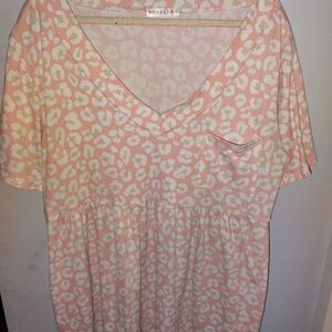 Pink and White Animal Print Dress